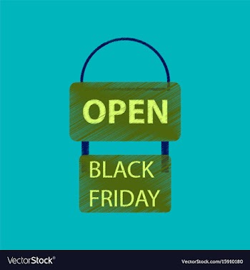 Flat shading style icon signboard black friday vector image