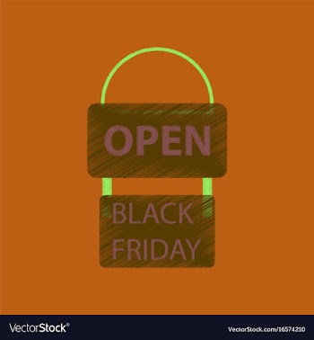 Flat shading style icon signboard black friday vector image