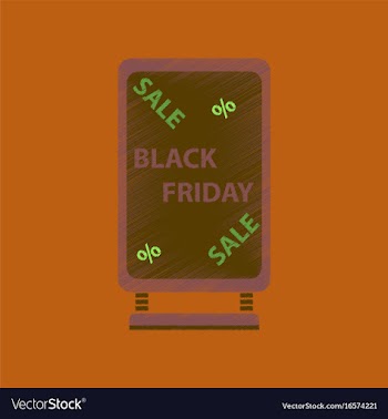 Flat shading style icon signboard black friday vector image
