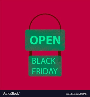 Flat shading style icon signboard black friday vector image