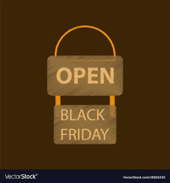 Flat shading style icon signboard black friday vector image