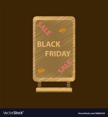 Flat shading style icon signboard black friday vector image