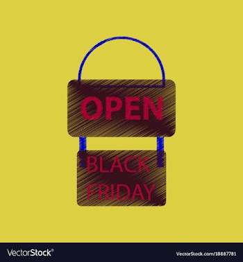 Flat shading style icon signboard black friday vector image
