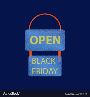 Flat shading style icon signboard black friday vector image