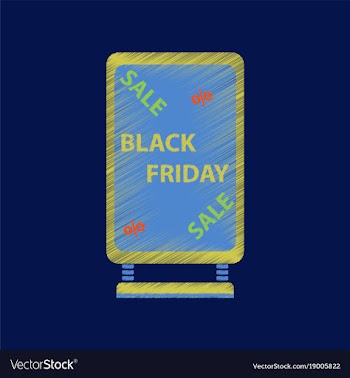 Flat shading style icon signboard black friday vector image