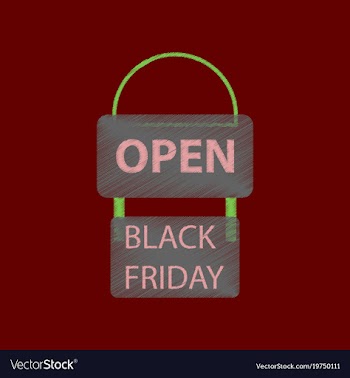 Flat shading style icon signboard black friday vector image