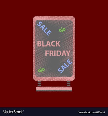 Flat shading style icon signboard black friday vector image
