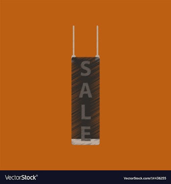 Flat shading style icon signboard sale vector image