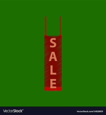 Flat shading style icon signboard sale vector image