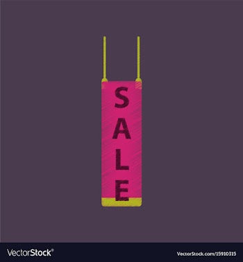 Flat shading style icon signboard sale vector image