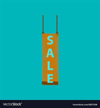 Flat shading style icon signboard sale vector image