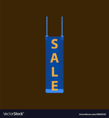 Flat shading style icon signboard sale vector image