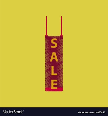 Flat shading style icon signboard sale vector image