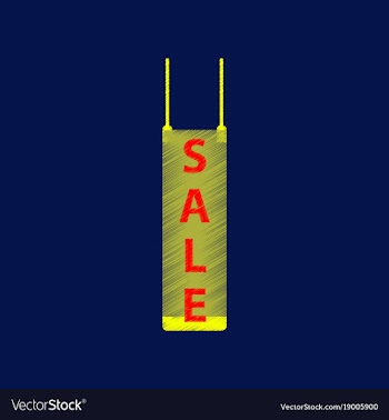 Flat shading style icon signboard sale vector image