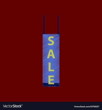 Flat shading style icon signboard sale vector image