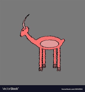 Flat shading style icon silhouette of a deer vector image