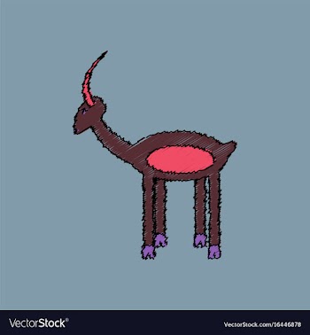 Flat shading style icon silhouette of a deer vector image
