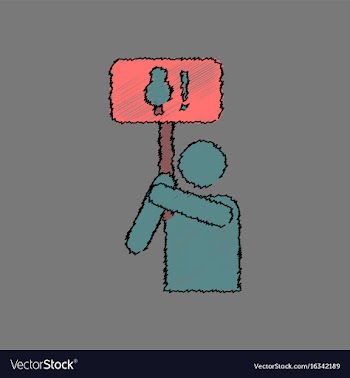 Flat shading style icon silhouette of protest vector image