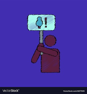 Flat shading style icon silhouette of protest vector image
