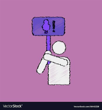 Flat shading style icon silhouette of protest vector image