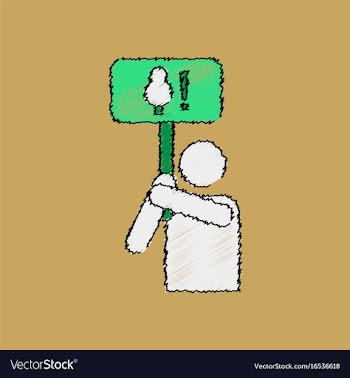 Flat shading style icon silhouette of protest vector image