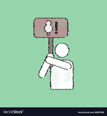 Flat shading style icon silhouette of protest vector image