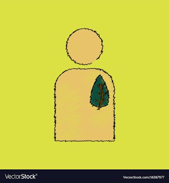 Flat shading style icon silhouette with leaf vector image