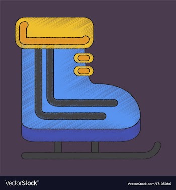 Flat shading style icon skates vector image