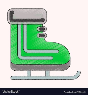 Flat shading style icon skates vector image
