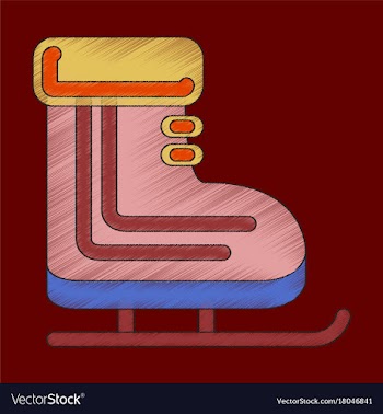 Flat shading style icon skates vector image
