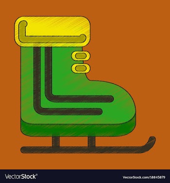 Flat shading style icon skates vector image