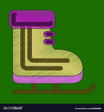 Flat shading style icon skates vector image