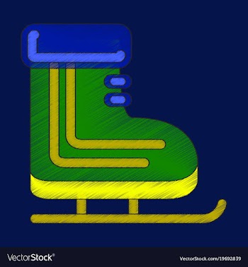 Flat shading style icon skates vector image