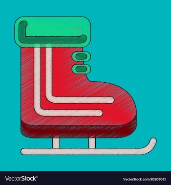 Flat shading style icon skates vector image