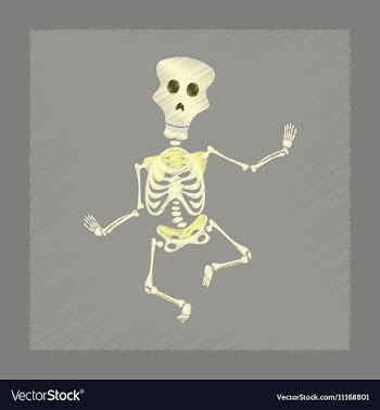 Flat shading style icon skeleton Halloween monster vector image