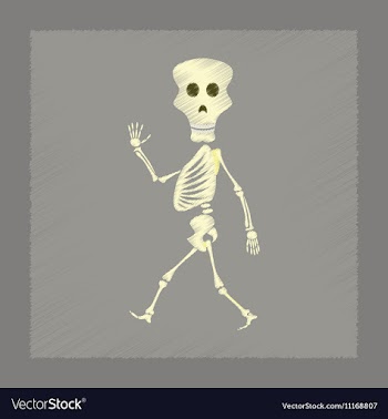 Flat shading style icon skeleton Halloween monster vector image