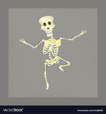 Flat shading style icon skeleton Halloween monster vector image