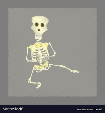 Flat shading style icon skeleton Halloween monster vector image