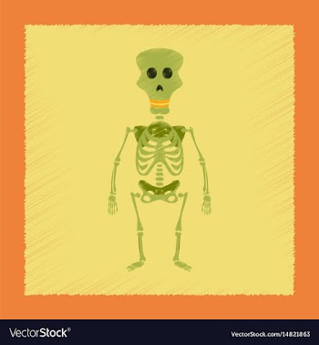 Flat shading style icon skeleton halloween monster vector image