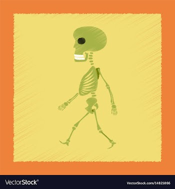 Flat shading style icon skeleton halloween monster vector image