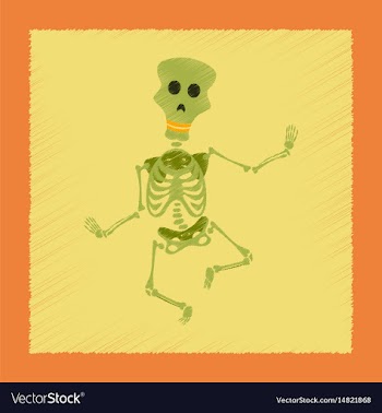 Flat shading style icon skeleton halloween monster vector image