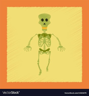 Flat shading style icon skeleton halloween monster vector image