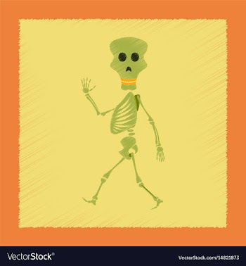 Flat shading style icon skeleton halloween monster vector image