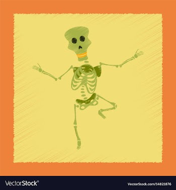 Flat shading style icon skeleton halloween monster vector image