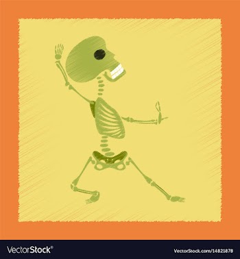 Flat shading style icon skeleton halloween monster vector image