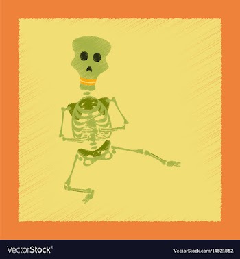 Flat shading style icon skeleton halloween monster vector image
