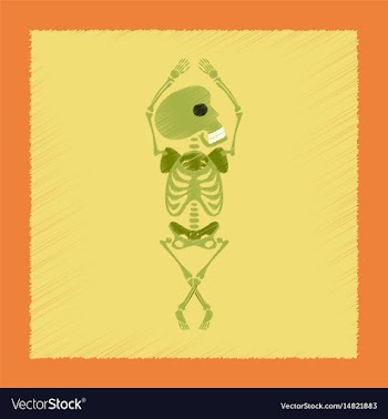 Flat shading style icon skeleton halloween monster vector image