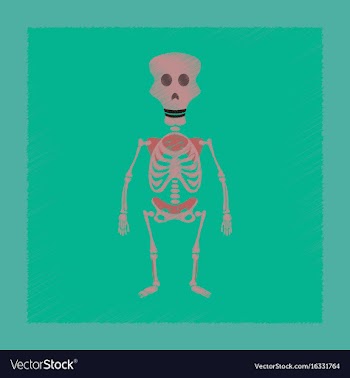 Flat shading style icon skeleton halloween monster vector image