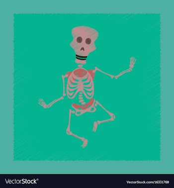 Flat shading style icon skeleton halloween monster vector image