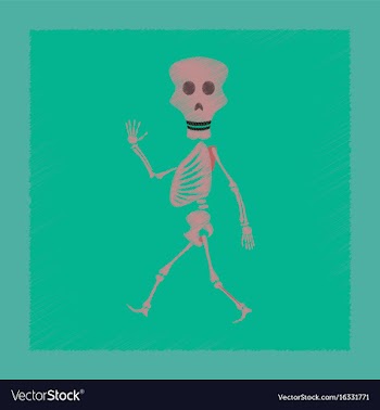Flat shading style icon skeleton halloween monster vector image